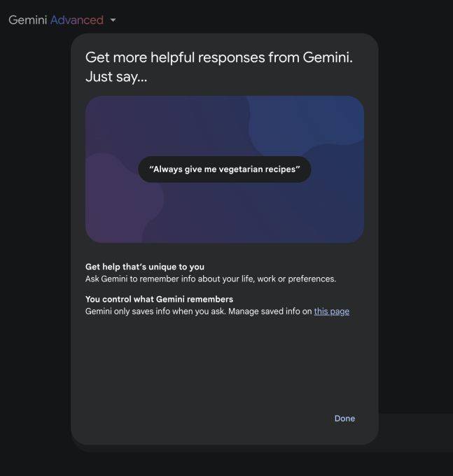 谷歌Gemini新增“记忆”技能AI助手变身个性化服务专家